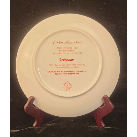 Vintage Avon Porcelain Collector's Plate "A Visit From Santa" - Picture 2 of 10